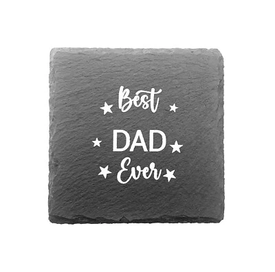 Best Dad Alguna Vez Pizarra Posavasos Grabado Láser de Padre Regalo Día - Imagen 1 de 2