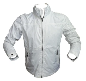 Herren Windbreaker Regenjacke Kapuze im Kragen Weiß Gr. XS S M L XL - Picture 1 of 1