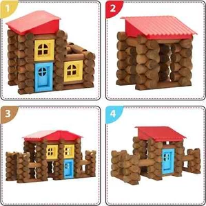 SainSmart Jr. 150 PCS Wooden Log Cabin Set Building House Toy for Toddlers - Picture 1 of 5