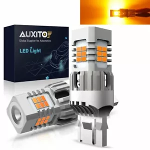 2x AUXITO 7440 Amber Yellow LED Turn Signal Light Bulbs Canbus Error Free T20 - Bild 1 von 12