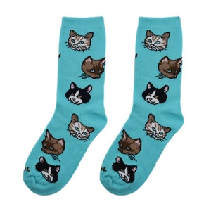Cool Socks Kid's Novelty Crew Socks, Kitty Cats, Kitten, Size 7-10 Years - Picture 1 of 1
