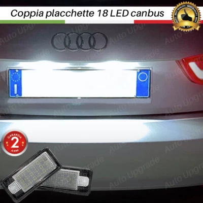 COPPIA PLACCHETTE A LED LUCI TARGA 18 LED AUDI AUDI A3 8P CABRIO 6000K NO AVARIA - Immagine 1 di 2
