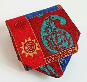 Corbata Hecha en Italia Studio 54 Corbata de Seda Roja/Azul/Multi Geométrica 002 - Imagen 1 de 6