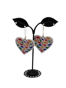 Dinosaur heart earrings - Picture 1 of 4