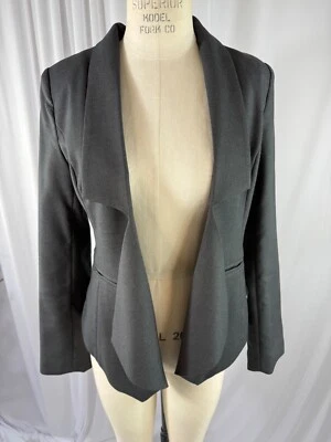 Blazer abierto de tul gris S con bolsillos Foto 1 de 4