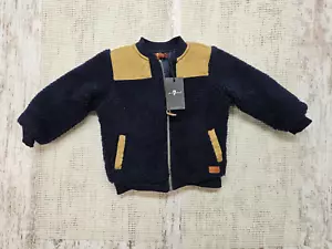 7 For All Mankind Baby Boy Sherpa Jacket Coat Size 18M Black - Picture 1 of 8