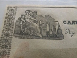 1830er Chemiebank Blanko Kassenscheck New York mit graviertem Logo - RAR - Bild 1 von 8