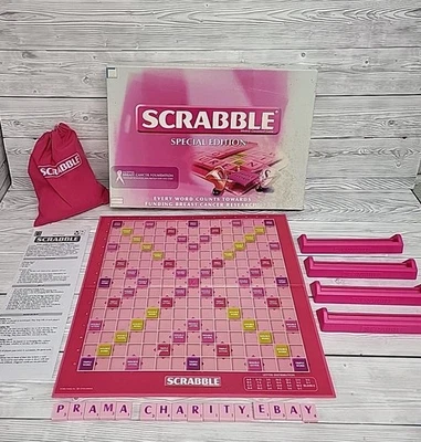 Scrabble Pink Breast Cancer Edition- Complete. PD - Image 1 of 4