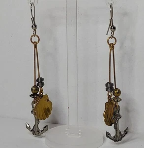 Markenlose Ohrringe Küste Muschel Anker Haken 3" - Bild 1 von 6