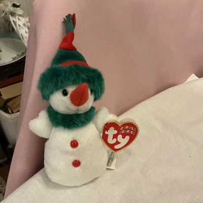 Ty Jingle Beanie Snowgirl Excellent condition With Tags retired 2002 - Image 1 of 4