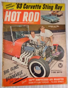 Hot Rod Magazine October 1962 Vol 15 No 10 63 Corvette Sting Ray NHRA Drags VG! - Picture 1 of 3