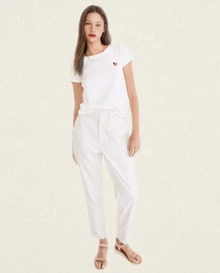 Madewell Griff Pantaloni Cargo Conici Fatica 29 Vita Alta Crema Antica - Foto 1 di 8