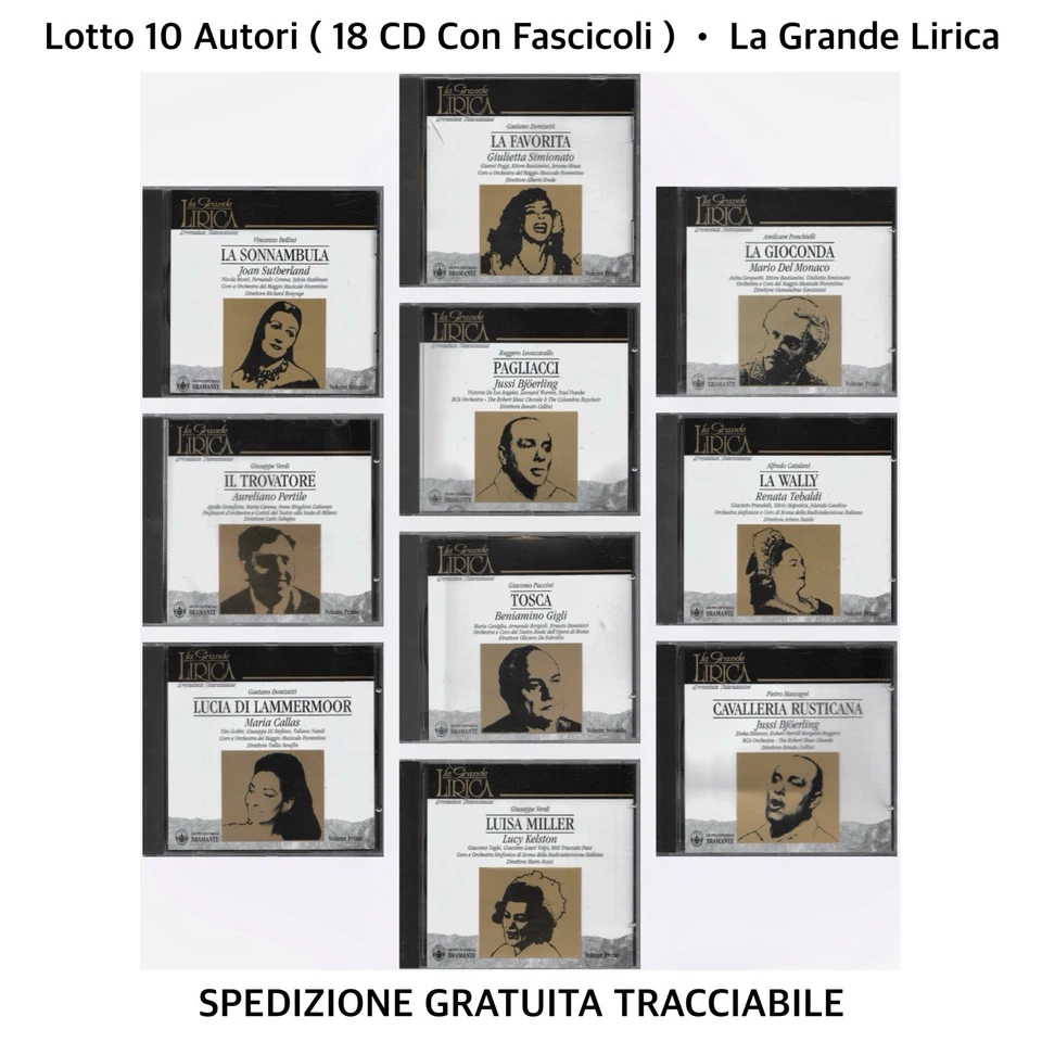 Lotto 10 Autori ( 18 CD Con Fascicoli + Libretti ) • LA GRANDE LIRICA • - Immagine 1 di 4