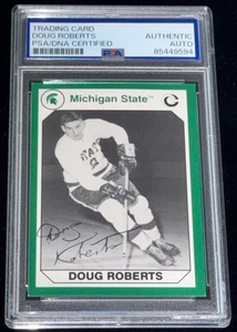 Doug Roberts "MSU Spartans Hockey Legend" Signed Rookie Card Auto (RC) Auto PSA - Picture 1 of 2