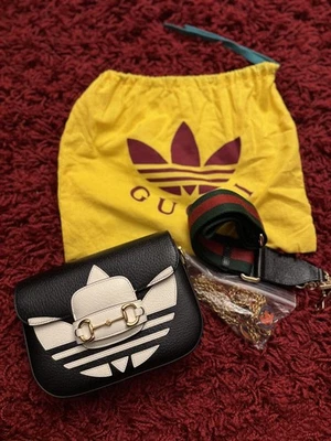 Gucci X Adidas Horsebit 1955 Shoulder Bag Leather Mini black color - Image 1 of 4