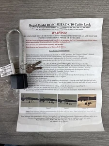 Regal Model DCSC-5DTAC-C10 Remington Firearm Kabelschloss 2 Schlüssel - Bild 1 von 6