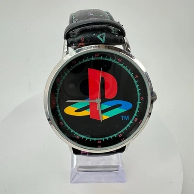 Reloj de Cuarzo Sony PlayStation Logo con Correa de Cuero Sintético Negro y BATERÍA NUEVA Foto 1 de 4