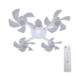Ceiling Fan With LED Light Remote Control 3 Adjustable Speeds E27 Thread For B - Picture 1 of 12