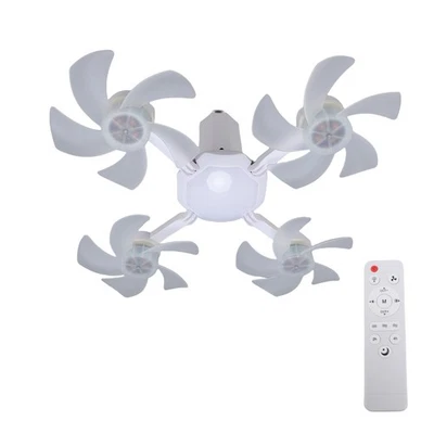 Ceiling Fan With LED Light Remote Control 3 Adjustable Speeds E27 Thread For B - Image 1 of 4