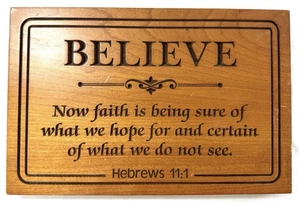 P. Graham Dunn Believe Hebreos 11:1 Versículo de la Biblia Placa de Madera Arte de Pared Letrero de Fe - Imagen 1 de 5