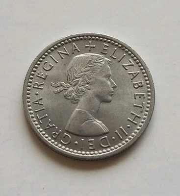 1956 Great Britain 6 Six Pence Coin, QE2, 19.5 mm - Image 1 of 2
