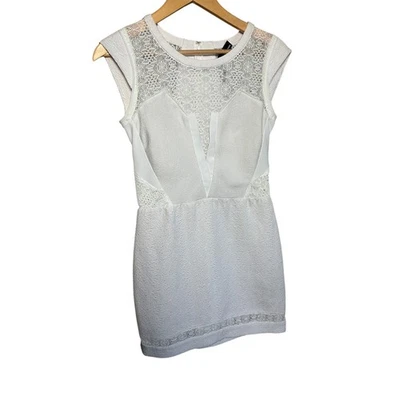 Mini Vestido Bodycon de Encaje Blanco The Kooples Sin Mangas Fiesta Cóctel Foto 1 de 4