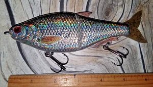 #SHADRT4 Regular Mylar Golden Shad Swimbait Slow Sinking 6" 1 Joint Lure 1,8oz! - Bild 1 von 11