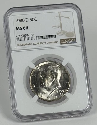 1980-D Kennedy Half Dollar NGC MS66 DDO D/D Brilliant Toned Uncirculated JFK - Image 1 of 4