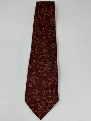 Corbata de cuello vintage Ermenegildo Zegna para hombre 100 % seda roja estampado floral Italia Z0 Foto 1 de 4
