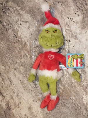 "Nuevo traje de Papá Noel rojo corazón 16"" etiquetas Aurora Dr Seuss felpa verde The Grinch" Foto 1 de 4