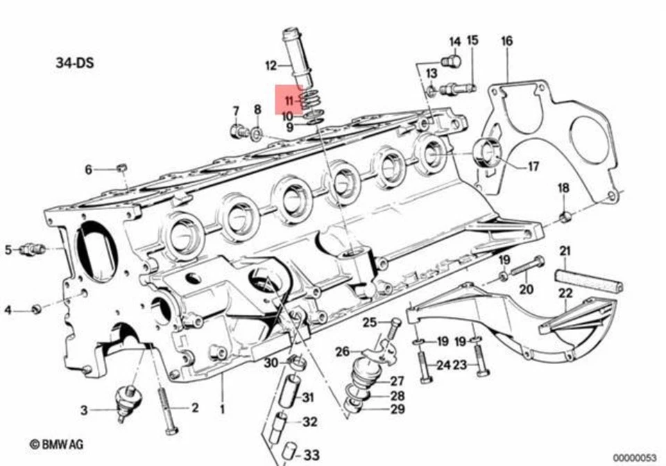 NUEVO OEM BMW 11151265346 muelle de compresión Foto 1 de 1