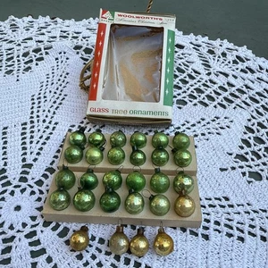 28 Vintage Quecksilber 15 mm Federbaum Christbaumschmuck Mini mit Box - Bild 1 von 24