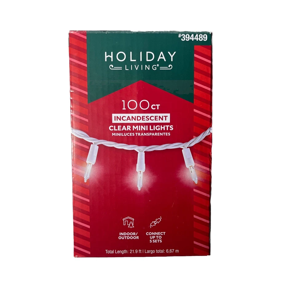 100 Clear Mini Lights Wedding Xmas 20.6 ft. White Wire Holiday Time - Image 1 of 1