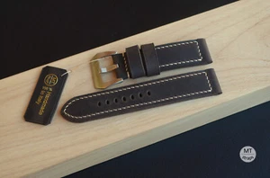 22 mm Cinturino artigianale 22/22 Handmade Italy PULL-UP Vintage Leather Band - Picture 1 of 15