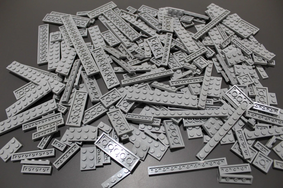LEGO 200 Platten Plates einreihig zweireihig neu-hellgrau lightbluishgray #3929 - Bild 1 von 1