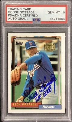 Goose Gossage Signed 2001 Topps Archives #215 Card HOF PSA/DNA Auto Gem Mt 10 - Image 1 of 2