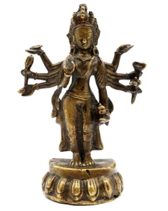 Antique Bodhisattva IN 8 Arm - Amoghapasha Lokeshvara Tibet 18e - Picture 1 of 10