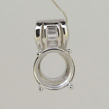 Sterling Silver Semi Mount Pendant Setting Round RD 10x10mm