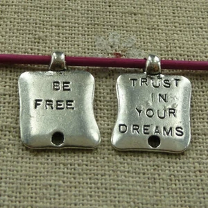 Free Ship 100 pcs tibetan silver TRUST IN YOUR DREAMS connectors 18x13mm L-2381 - Bild 1 von 4