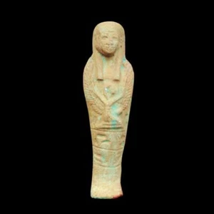 Antigua estatua egipcia de piedra/loza Ushabti Shabti estatuilla funeraria vida después de la muerte - Imagen 1 de 6