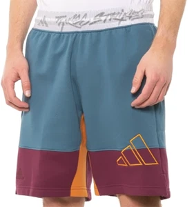 Pantalones Cortos Adidas 3 Rayas - Nuevos con Etiquetas Para Hombre Talla Grande Azul Pizarra / Multi - #45190-D1 - Imagen 1 de 2