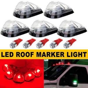 Clear Lens Red LED Cab Roof Marker Lights For 99-16 F250 F350 F450 Super Duty - Picture 1 of 12