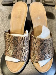 Damen Aerolsoles Schlangenleder Print Keilabsatz Größe 10 - Bild 1 von 7