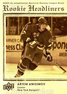 2009-10 Upper Deck Rookie Headliners #14 Artem Anisimov