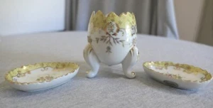 Juego de platillos de taza de huevo con patas chinas pintados a mano Andrea By Sadek Japón - Imagen 1 de 12