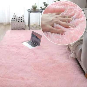 Fluffy Soft Green Living Room Carpet Large Furry Area Rugs Kids Mat Bedroom Rug - Picture 1 of 37