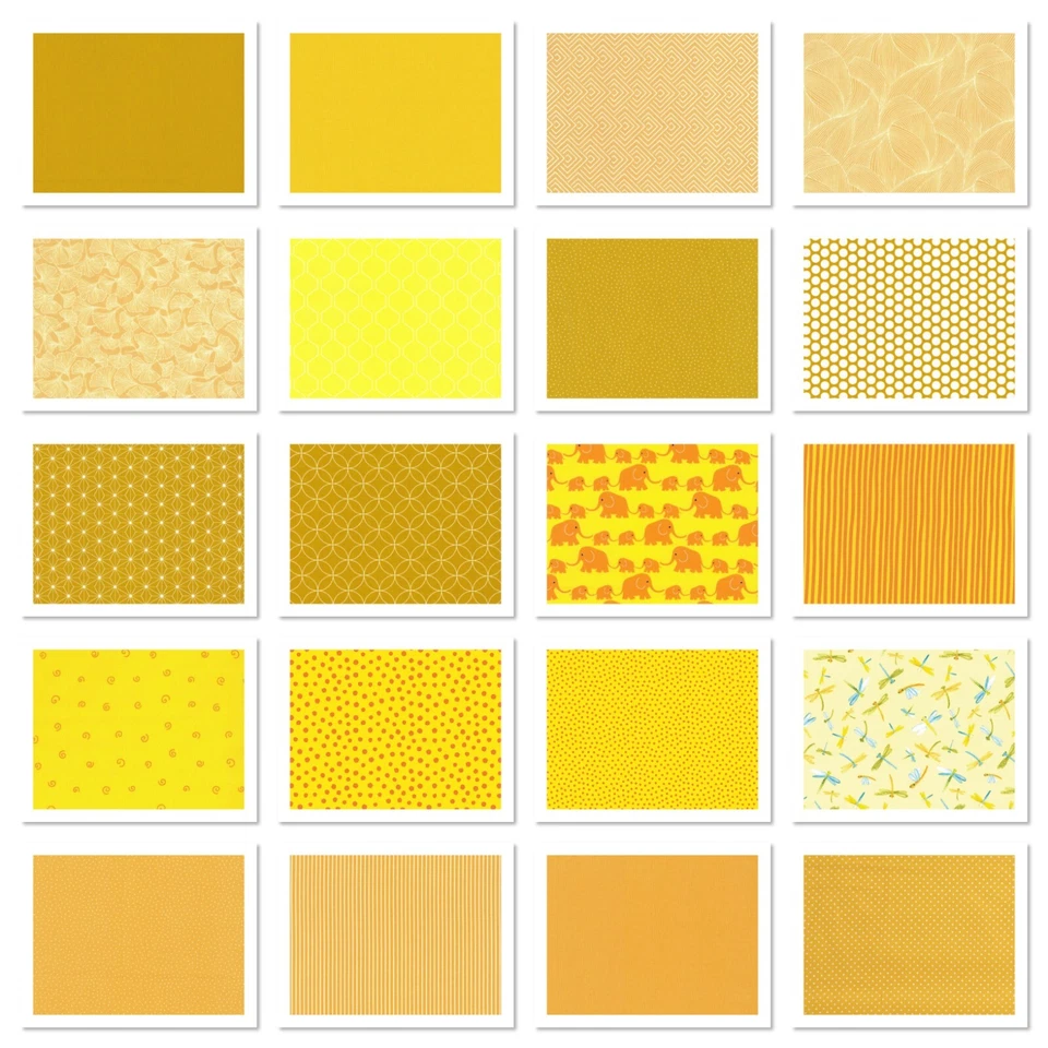 Stoffreste Stoffe Patchworkstoffe gelb 100% Baumwolle Reste 25x25cm Auswahl - Bild 1 von 1