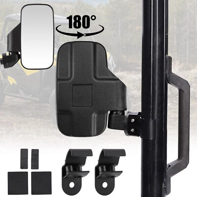 2PCS Side Folding Rear View Mirrors For Can-Am Defender HD8 HD10 HD5 Max 2016-24 - Image 1 of 4