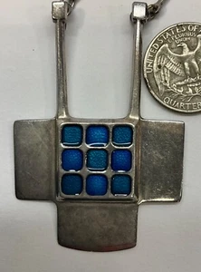 David Andersen/Bjorn Sigurd Ostern Sterling Silver Enamel Pendant Necklace - MCM - Bild 1 von 9