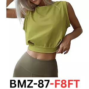 ARRIVE GUIDE Women's Workout Crop Top Cute Loose Fit Casual Summer Tank Tops, XS - Picture 1 of 6
